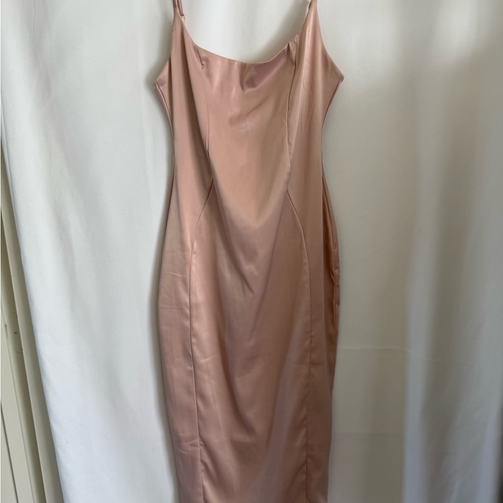 Fashion Nova Blush Backless Dress